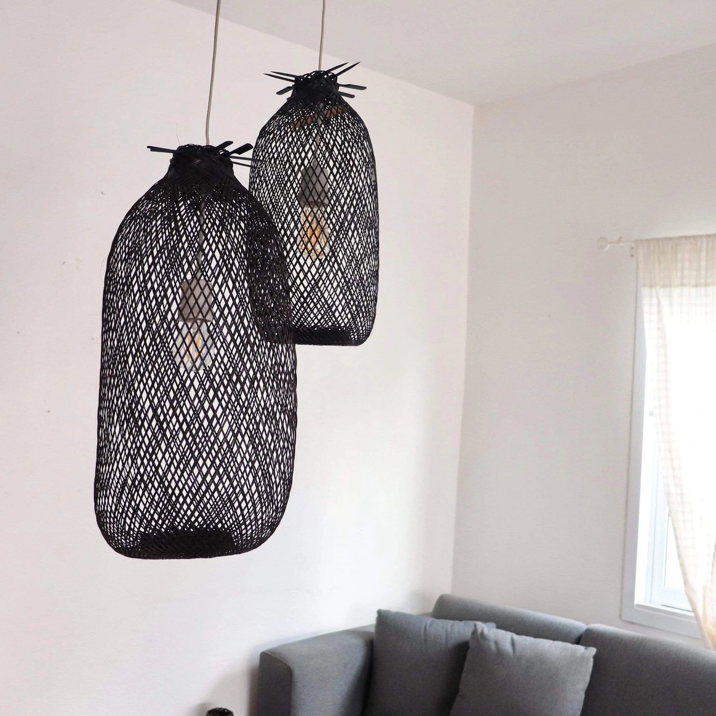 Ratthana - Black Bamboo Pendant Light