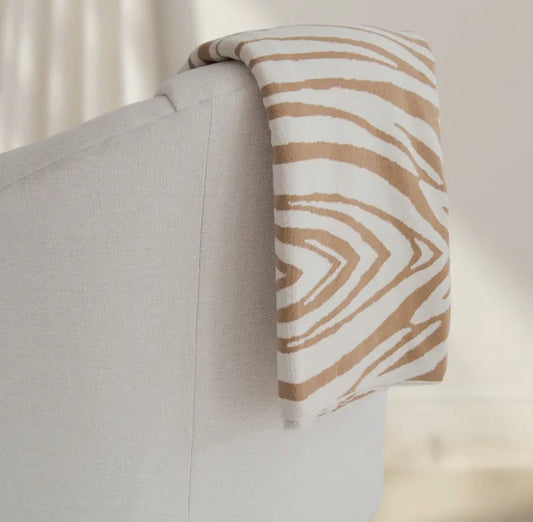 Rumi Zebra Cotton Knit Throw